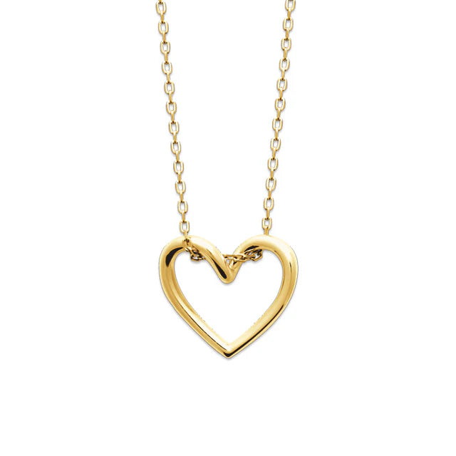 Gold hollow online heart necklace