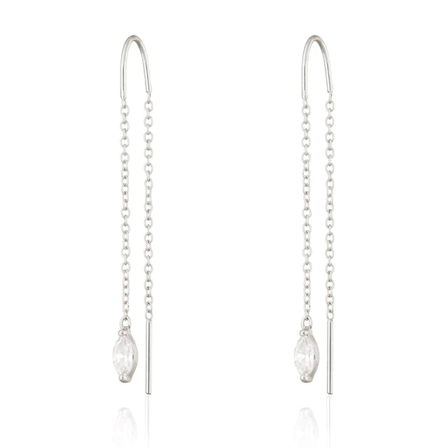 Droplet Crystal Threader Earrings