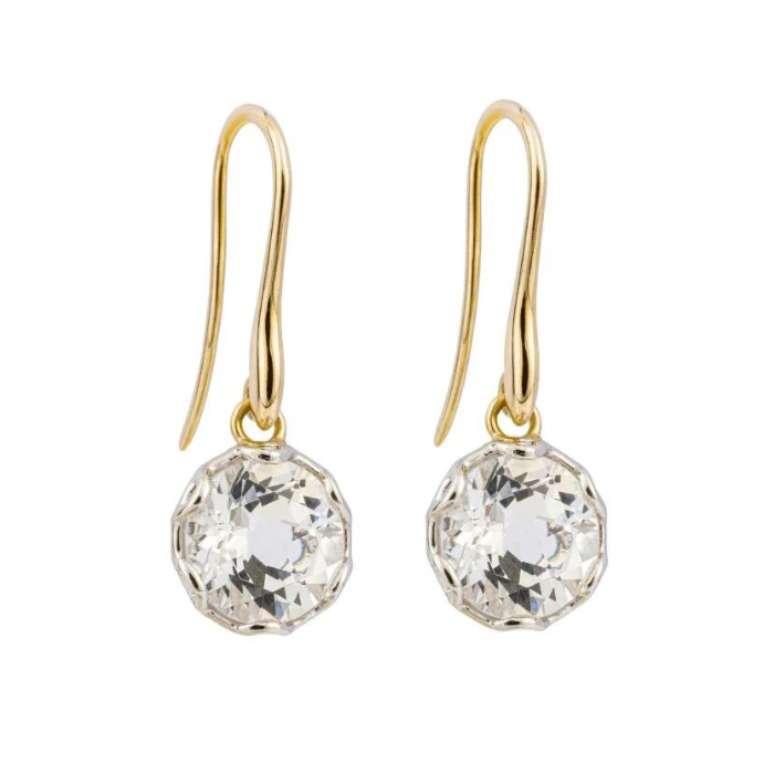 White topaz store earrings yellow gold