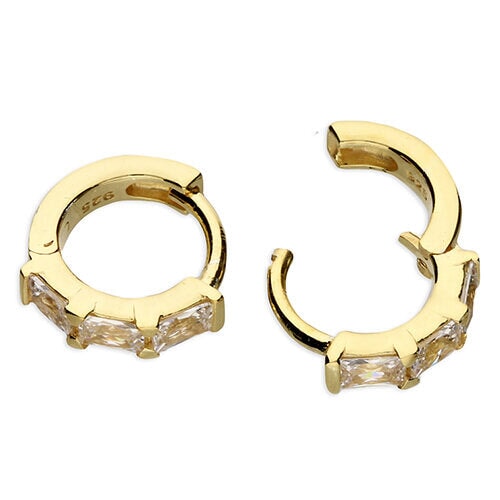 3 Baguette Huggie Hoop McCarthy's Jewellery