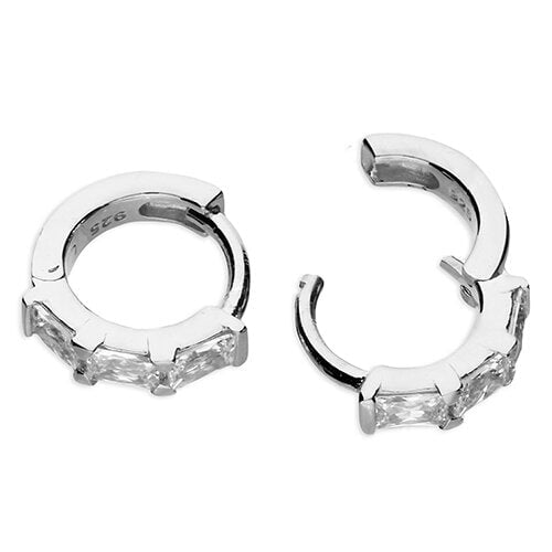 3 Baguette Huggie Hoop McCarthy's Jewellery