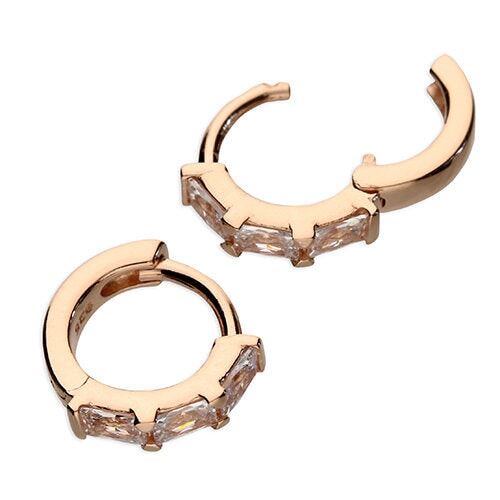 3 Baguette Huggie Hoop McCarthy's Jewellery