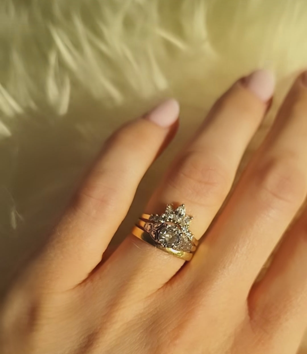 9ct Gold Diamond Crown Ring